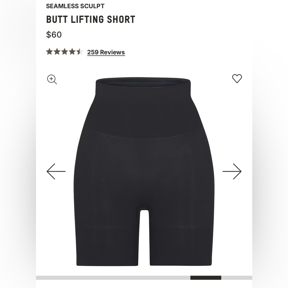 SKIMS Seamless Shapewear Short in Onyx